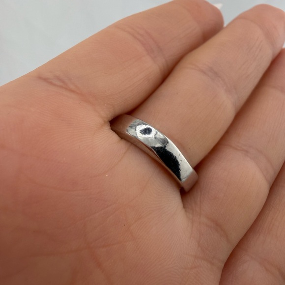 Vintage adjustable Silver color and Turquoise Floral Ring - Picture 5 of 7